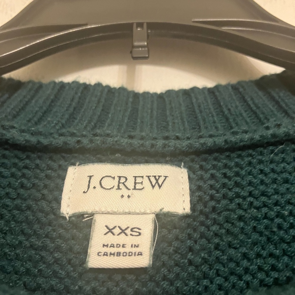 J. Crew Women's long sleeve Deep Teal knit Crew Neck Sweater XXS - Picture 2 of 8